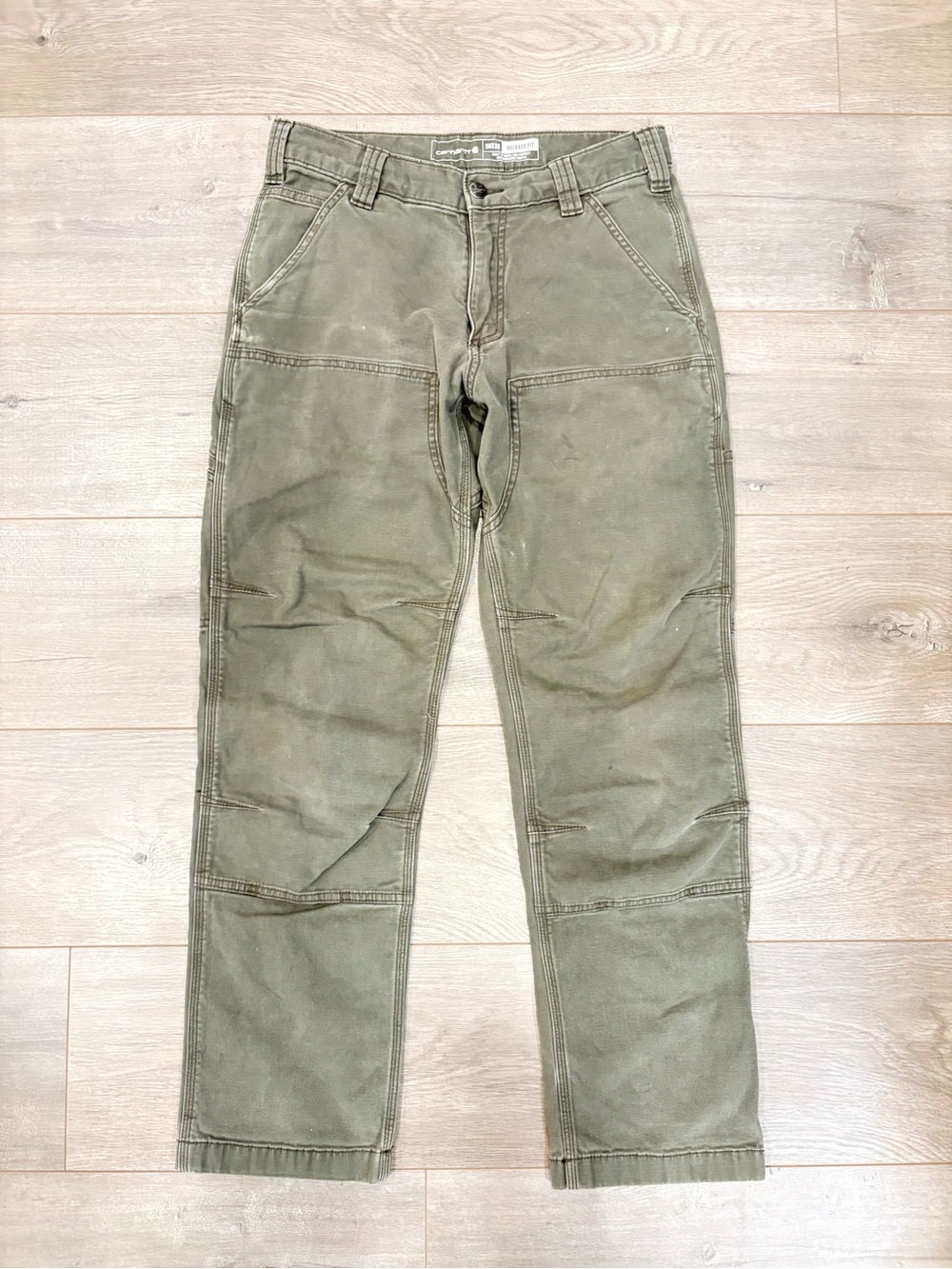 Carhartt Relaxed Fit Double Knee Pants 30x28.5 Green Work Tactical